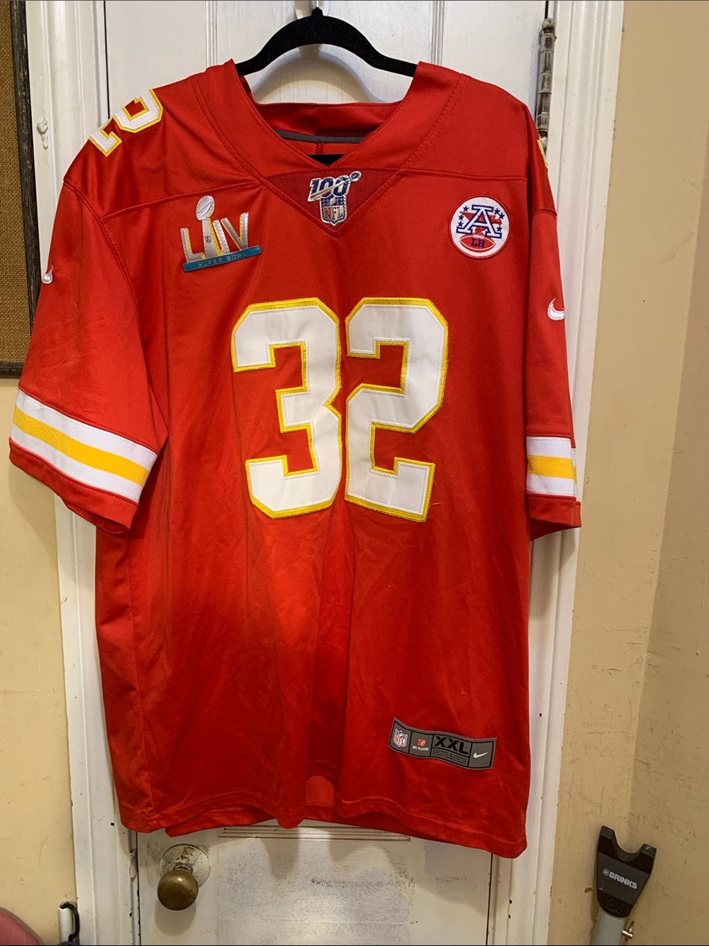 Nike Red Kansas City Football Jersey #32 with White & Gold Accents